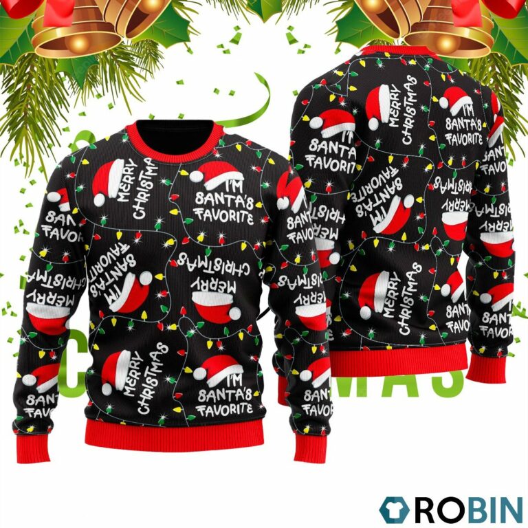 Im Santas Favorite Light Up Pattern Ugly Christmas Sweater RB2442