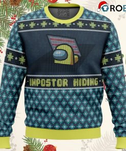 Impostor Hiding Among Us Ugly Christmas Sweatshirt, Sweater