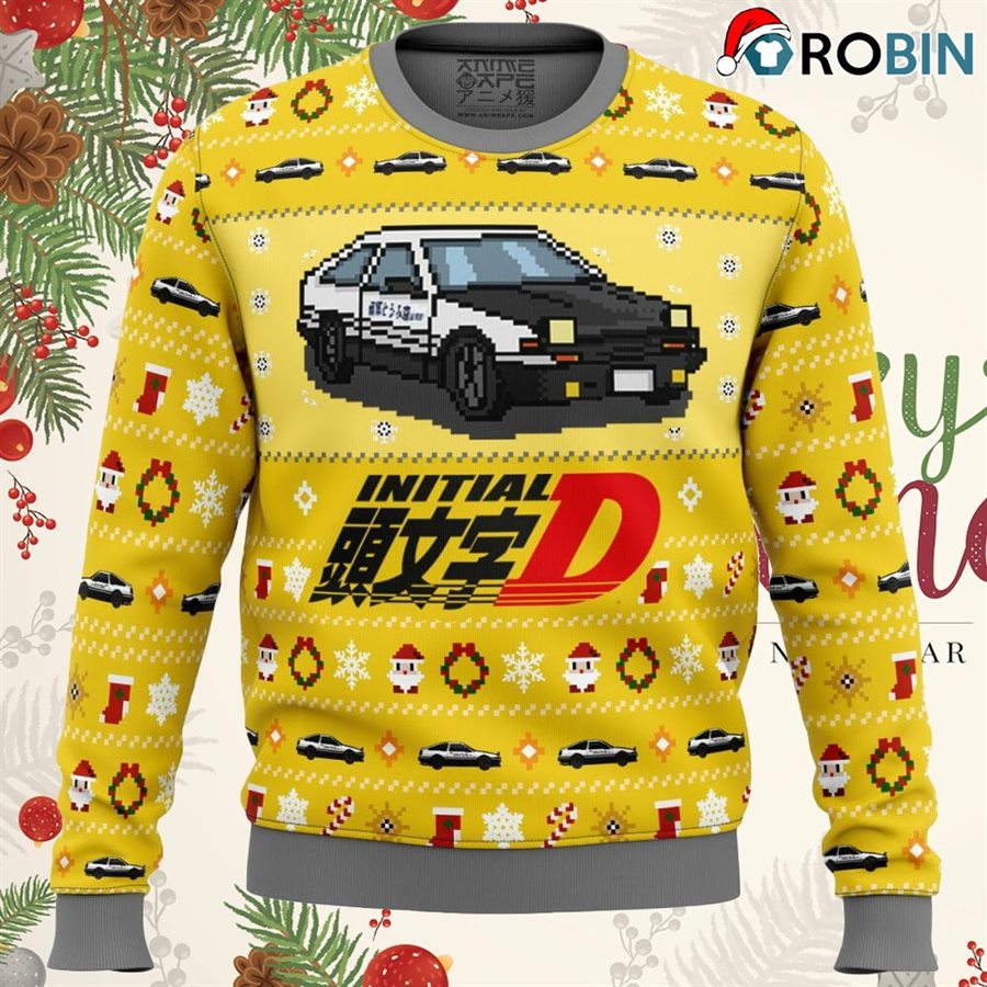 Initial D Classic Toyota Car Ugly Christmas Sweatshirt, Sweater