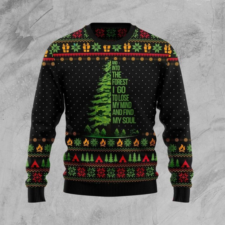 Into The Forest I Go Camping Christmas Ugly Sweatshirt, Sweater