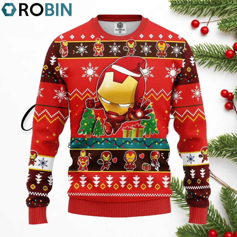 Iron Man Chibi Ugly Christmas Sweater Red