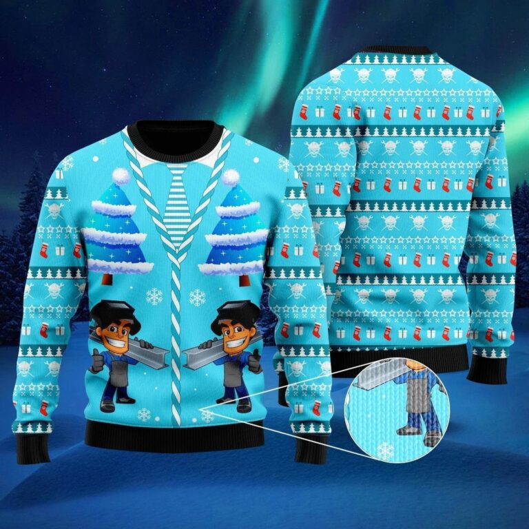 Ironworker Skull Christmas Ugly Sweatshirt, Sweater
