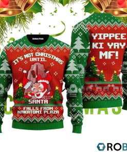 It’s Not Christmas Unitl Santa Fall From Nakatomi Plaza 3D Print Ugly Christmas Sweater RB4452