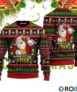 It’s The Most Wonderful Time For A Beer 3D Print Ugly Christmas Sweater RB4244