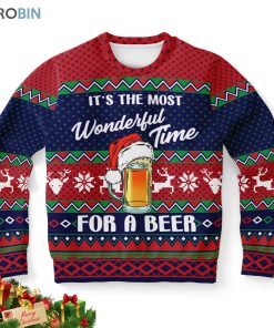 its the most wonderful time for a beer ugly christmas sweatshirt sweater 1 ldzm6n