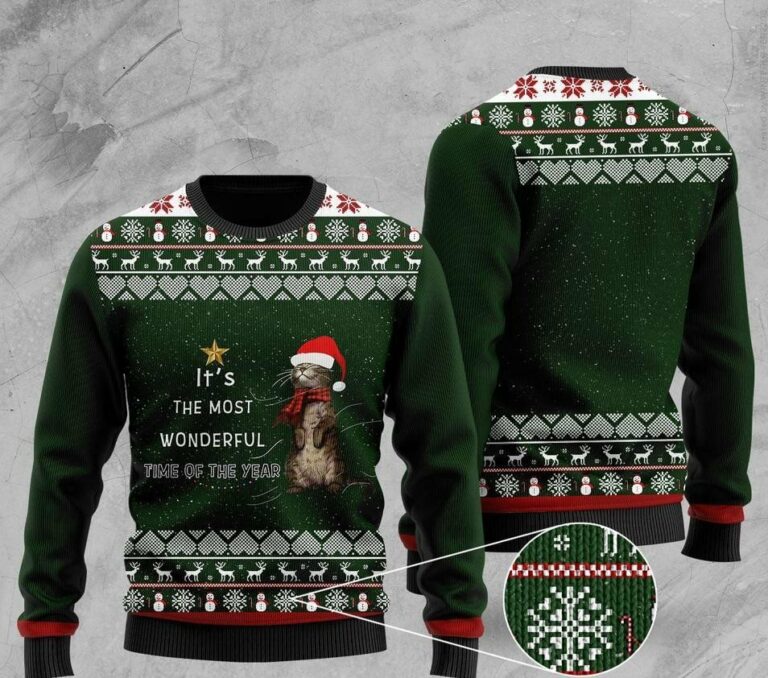 Its The Most Wonderful Time Of The Year Otter Christmas Ugly Sweatshirt, Sweater