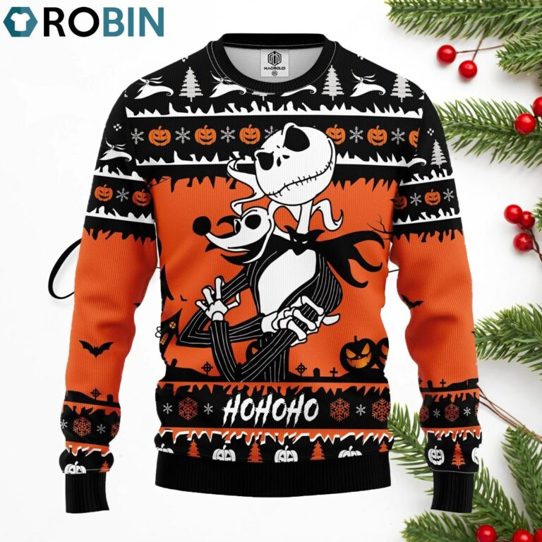 Jack And Zero Nightmare Ugly Christmas Sweater