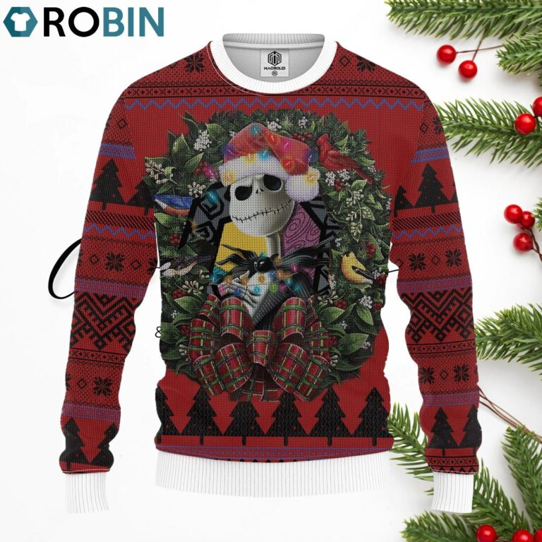 Jack Skellington Nightmare Before Christmas Merry Christmas Ugly Christmas Sweater