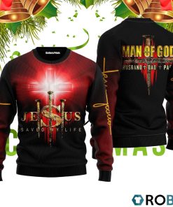 Jesus Man Of God Ugly Christmas Sweater RB2482