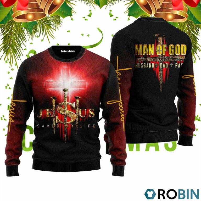 Jesus Man Of God Ugly Christmas Sweater RB2482
