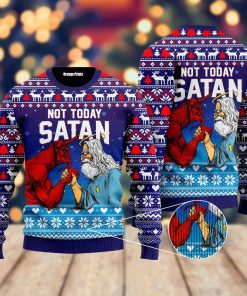 Jesus Not To Day Satan Christmas Ugly Sweatshirt, Sweater