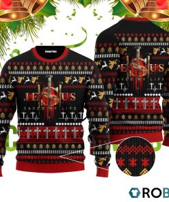 Jesus Saved My Life Ugly Christmas Sweater RB4442
