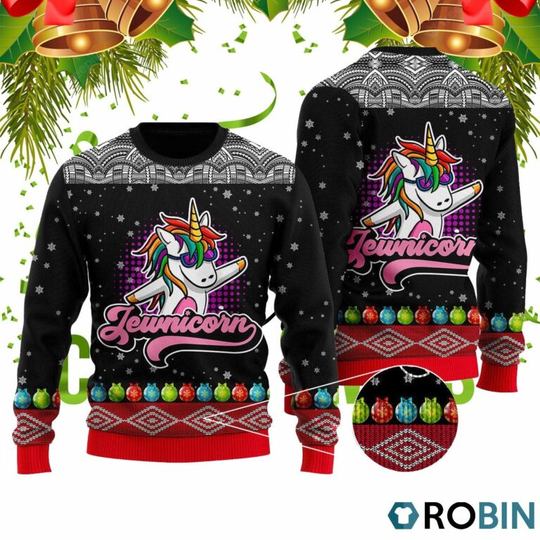Jewnicorn 3D Print Ugly Christmas Sweater RB4044