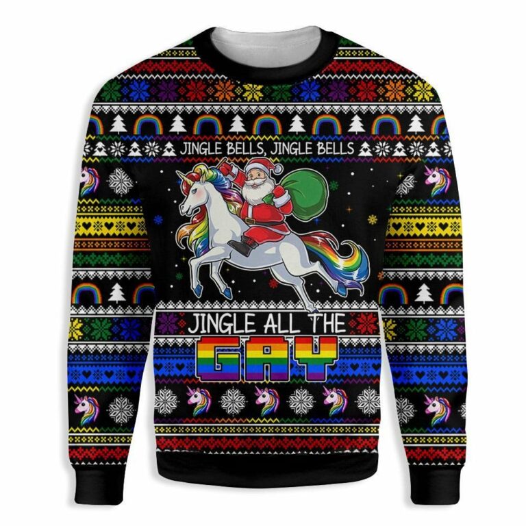 Jingle All The Gay Christmas Ugly Sweatshirt, Sweater