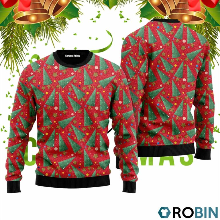 Jingle Jingle Xmas Tree Pattern 3D Print Ugly Christmas Sweater RB2429