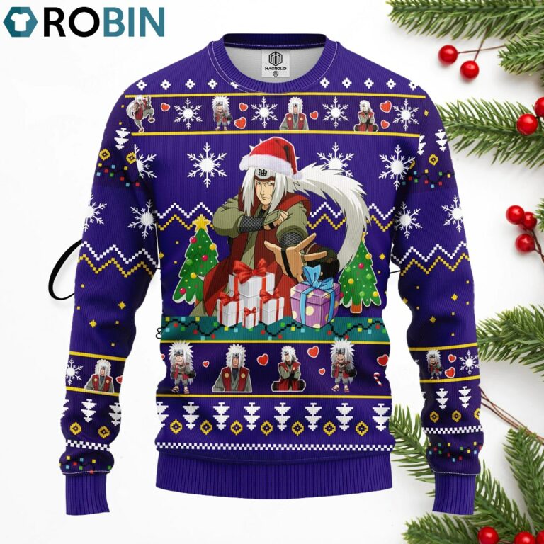 Jiraiya Naruto Blue Ugly Christmas Sweater