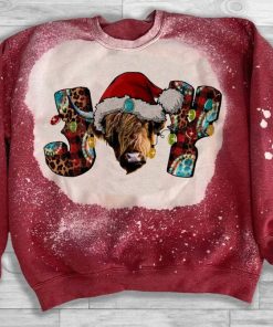 Joy Cow Red Sweatshirt Highland Cattle Ugly Christmas Sweatshirt – Sweater