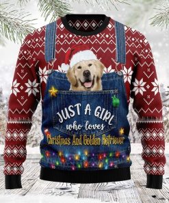 just a girl who loves christmas and golden retriever ugly sweatshirt sweater 1 cbizxy