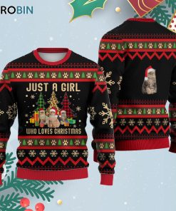 Just A Girl Who Loves Christmas Persian Cat Ugly Christmas Sweatshirt – Sweater