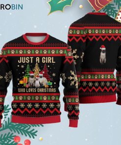 Just A Girl Who Loves Christmas Siamese Cat Ugly Christmas Sweatshirt – Sweater