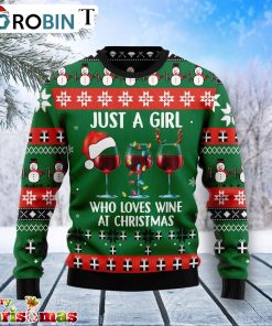 Just A Girl With Wine Christmas Sweater – Best Xmas Gift