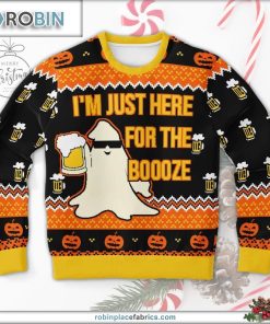 Just Here For The Booze Ugly Christmas Sweater Just Here For The Booze Ugly Christmas Sweater