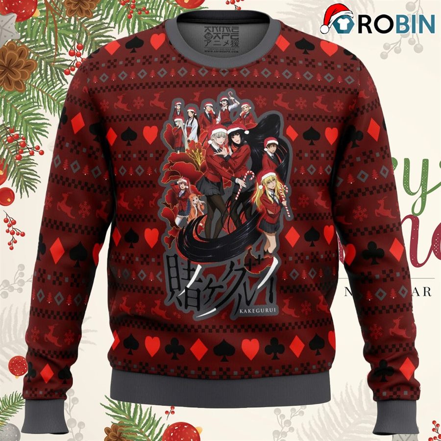 Kakegurui Hyakkaou Private Academy Ugly Christmas Sweatshirt, Sweater