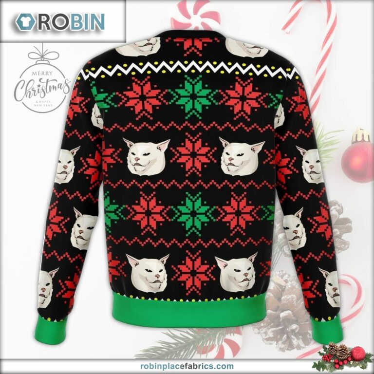Karen Yelling At Grumpy Cat Meme Dank Ugly Christmas Sweater