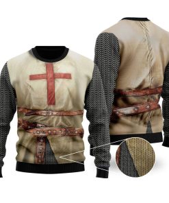 knights templar armor christmas ugly sweatshirt sweater 1 tsscnf