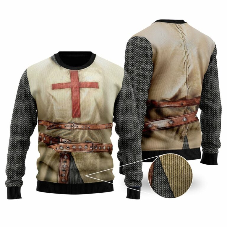 Knights Templar Armor Christmas Ugly Sweatshirt, Sweater