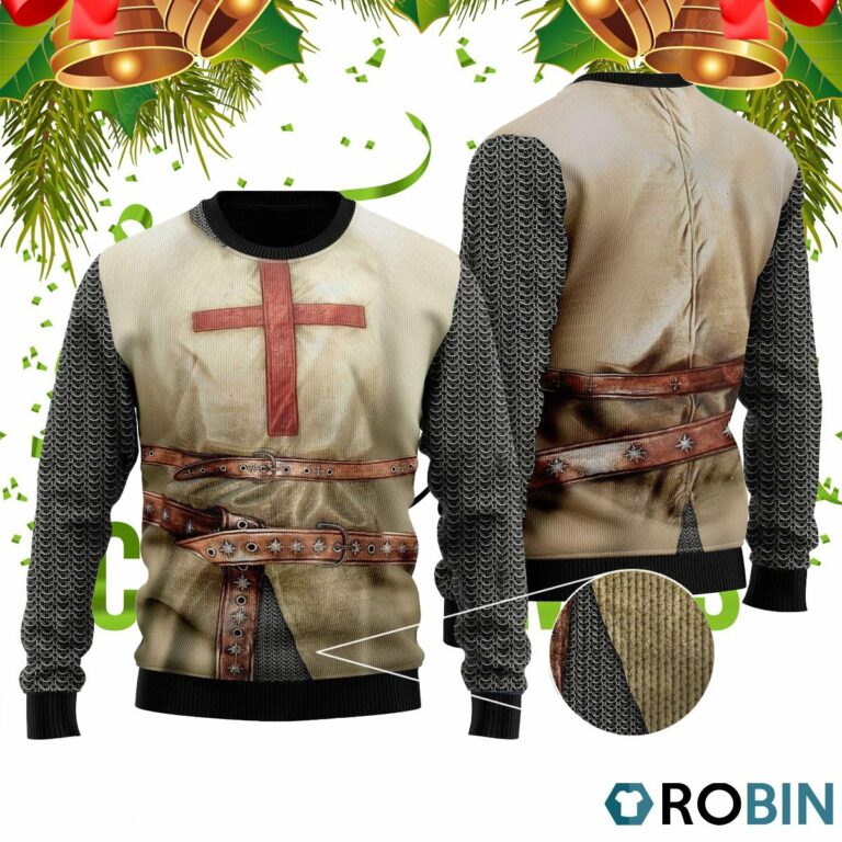 Knights Templar Armor Ugly Christmas Sweater RB2040