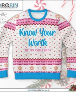 Know Your Worth Ugly Christmas Sweater