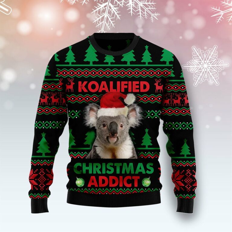 Koala Koalified Christmas Addict All Over Printed Ugly Sweatshirt, Sweater