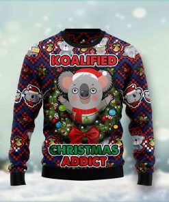 Koalified Christmas Addict All Over Printed Ugly Sweatshirt, Sweater