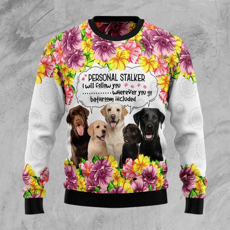 Labrador Retriever Personal Stalker Christmas Ugly Sweatshirt, Sweater