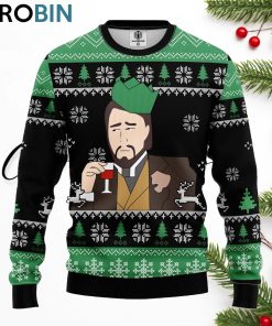 leonardo dicaprio drinking meme ugly christmas sweater 1 foyhwe