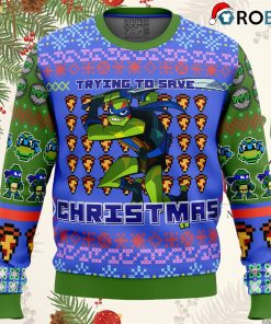 leonardo rise of the teenage mutant ninja turtles ugly christmas sweater 1 mrKso