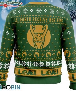 let earth receive her king loki marvel ugly christmas sweater 3 bwcDs