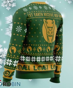 let earth receive her king loki marvel ugly christmas sweater 4 C89Lj