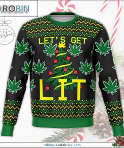 lets get lit funny ugly christmas sweater 75 PWhMj