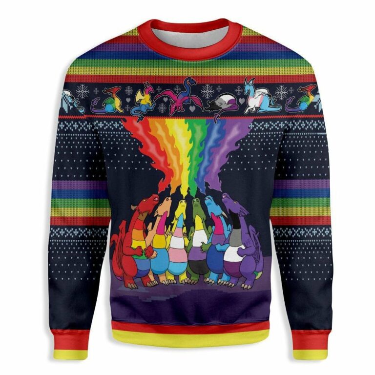 Lgbt Dragon Christmas Christmas Ugly Sweatshirt, Sweater