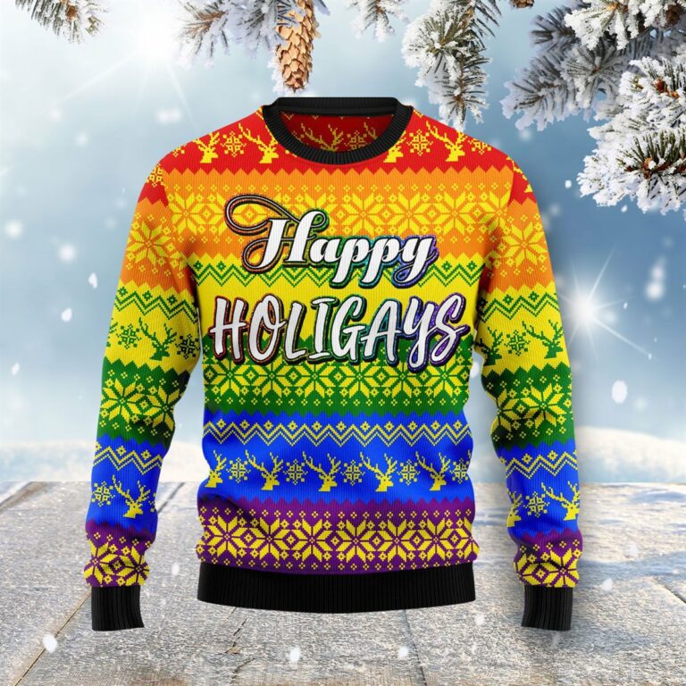 LGBT Gay Pride Happy Holigays Ugly Sweatshirt, Sweater