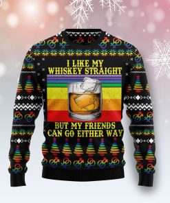 LGBT Whiskey Straight Christmas Ugly Sweatshirt, Sweater
