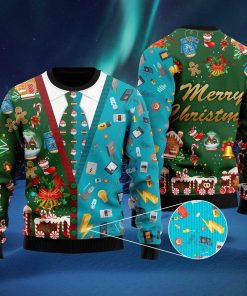 Lineman Ugly Christmas On Christmas Holiday Christmas Ugly Sweatshirt, Sweater