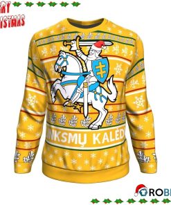 Lithuania Merry Christmas Yellow Ugly Sweatshirt, Sweater
