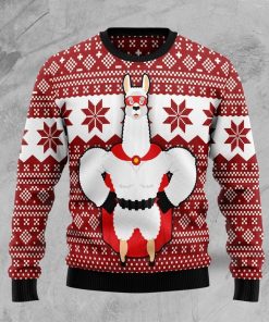 Llama Superhero Christmas Ugly Sweatshirt, Sweater