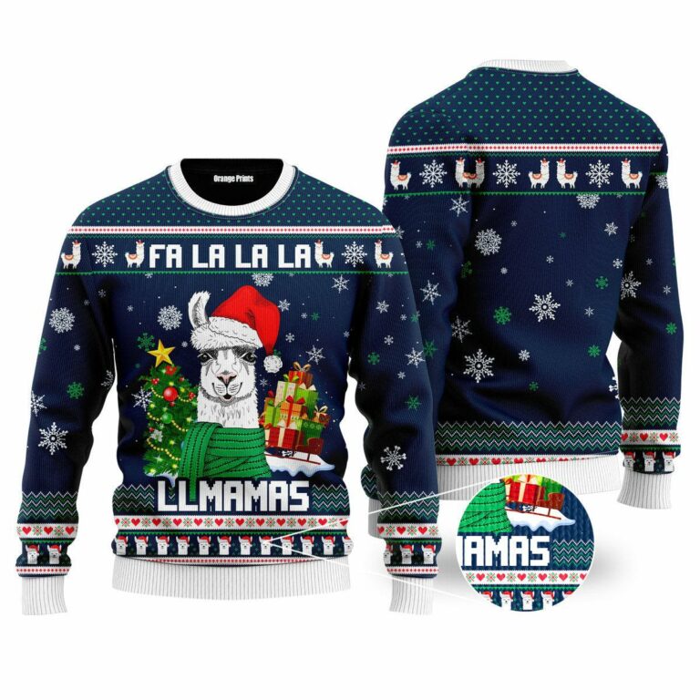Llmamas Fa La La La Ugly Sweatshirt, Sweater