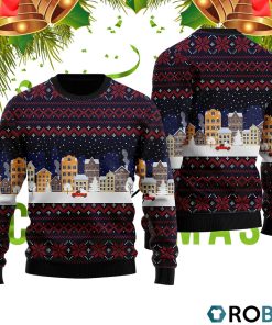 Lonely Red Car In Snow Night Pattern Ugly Christmas Sweater RB2438