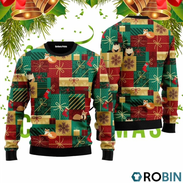 Love Christmas Gift Boxes Pattern 3D Print Ugly Christmas Sweater RB2499