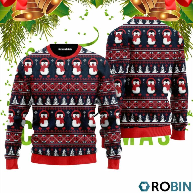 Love Christmas Penguins Pattern Ugly Christmas Sweater RB2493